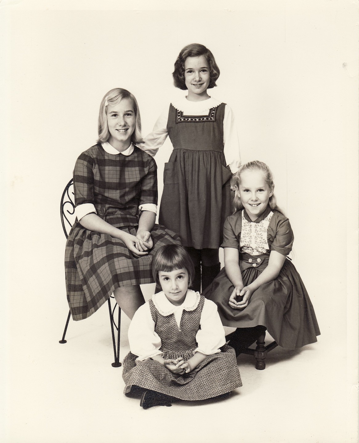 A childhood portrait of Jennifer and her sisters (Julie, Karen, and Katie Crossen) in Lexington, KY, 1967. 