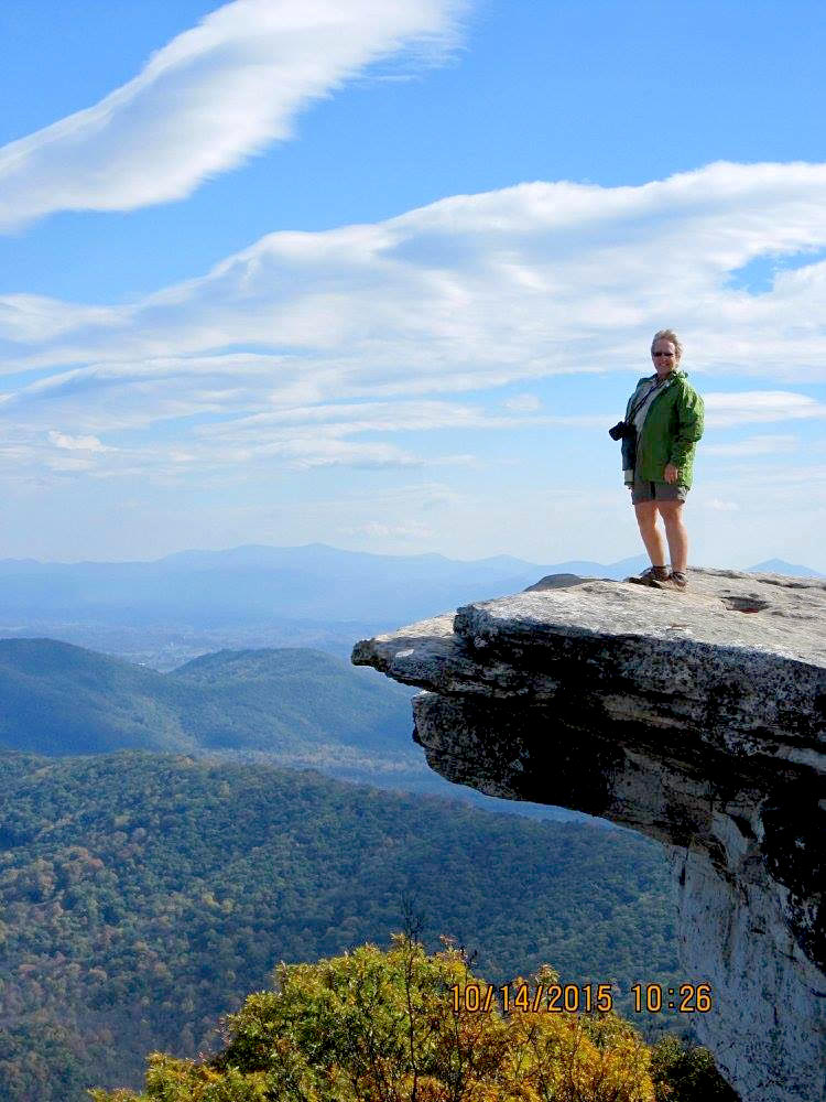 Jennifer Crossen hiking at the “Triple Crown of Views”, Virginia, 2018.
