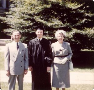 Martin Duberman with his parents at his graduation from Yale University. Photo courtesy of Martin Duberman.