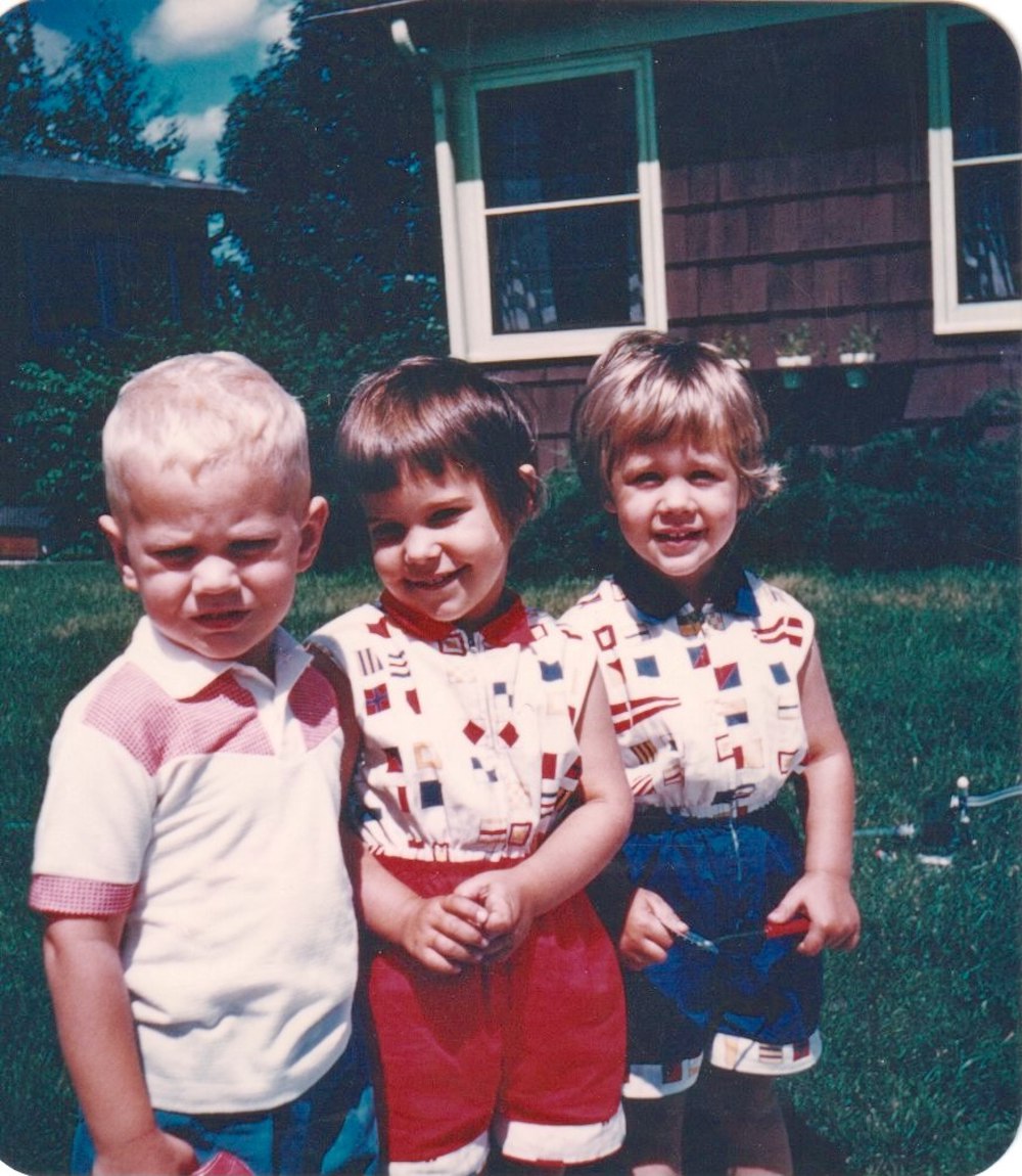 Tom Dyer and his neighbors Karen and Cinda Osness as children. Tom shares, “When I was a little boy, my two best friends were my next-door neighbors, Karen and Cinda Osness. We liked to play with their Barbie dolls until my father saw us and told my mother. She sat me down and asked what was more important: what I wanted to do or what other people thought of me. I chose the latter… a decision that defined my life for years to come.” Photo courtesy of Tom Dyer.
