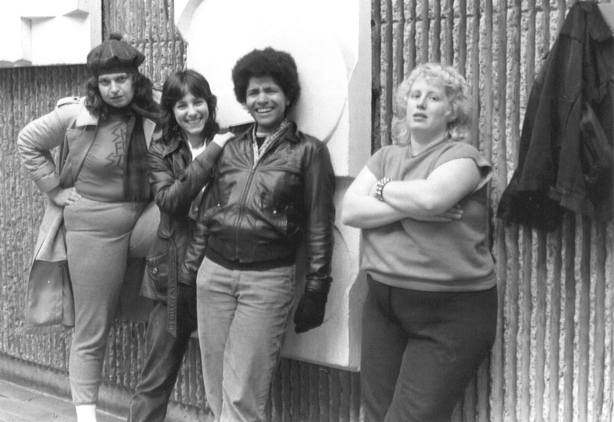 Promotional photo for the Satin Food Stamps, an all-woman New Wave Band where Beth played bass, 1983. Photo courtesy of Beth Elliott.
