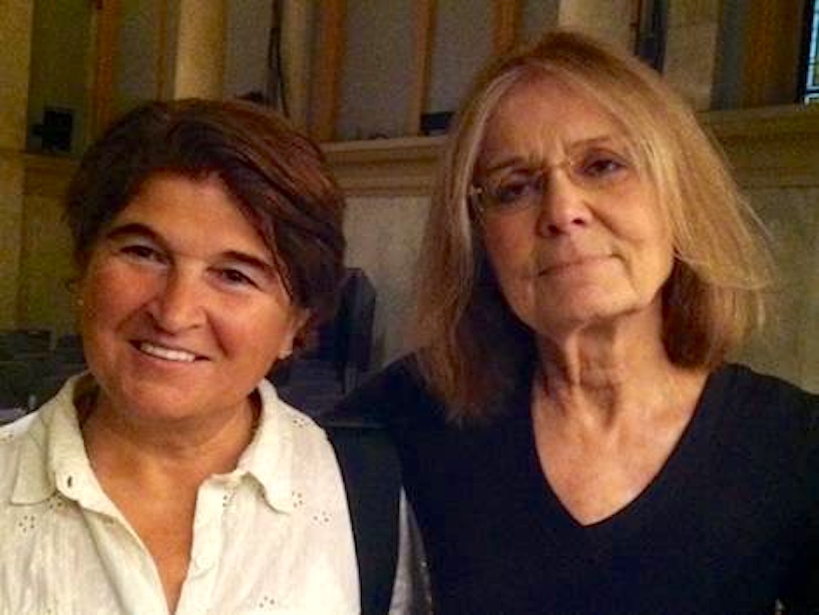 Michela Griffo and Gloria Steinem gathering for Sidney Abbott’s Memorial Service, Judson Memorial Church in Washington Square, New York, NY, June 2015. Photo courtesy of Michela Griffo.