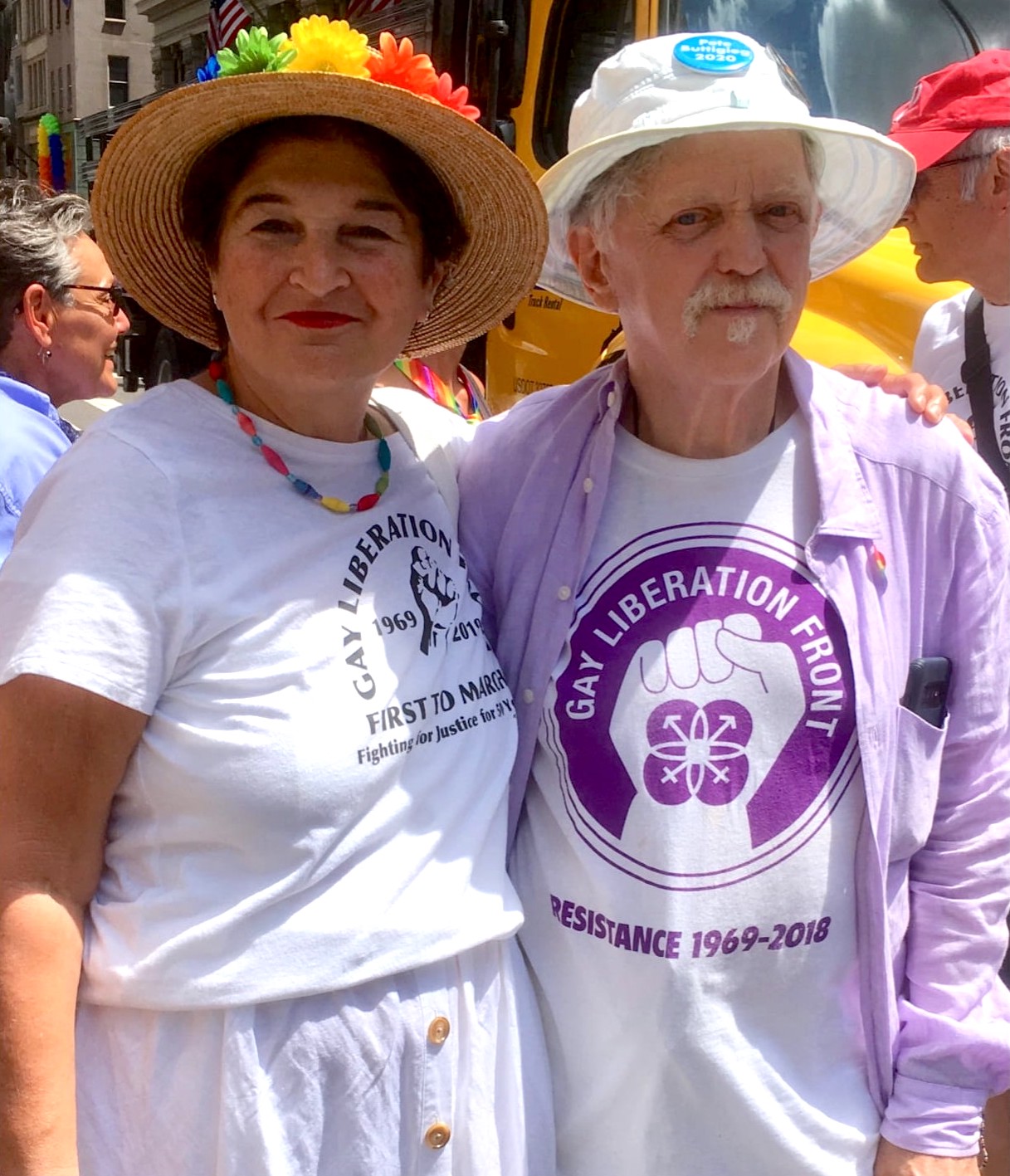 Michela Griffo and Jim Fourratt at the Gay Pride March, June 2019. Michela shares, “I’ve known Jim since I was 19.” Photo courtesy of Michela Griffo.