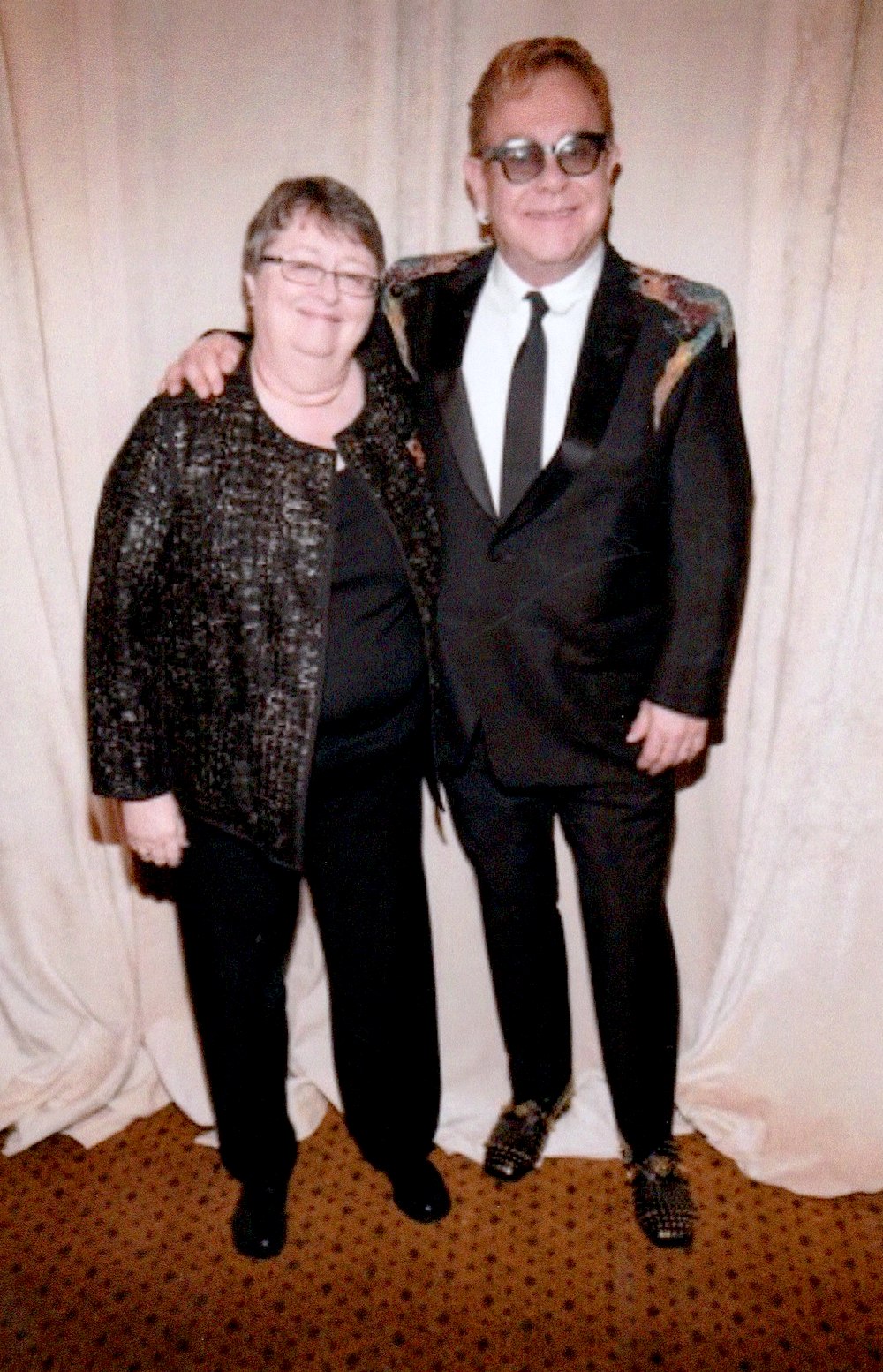 Kathie Hiers and Elton John, November 2016. Photo courtesy of Kathie Hiers.