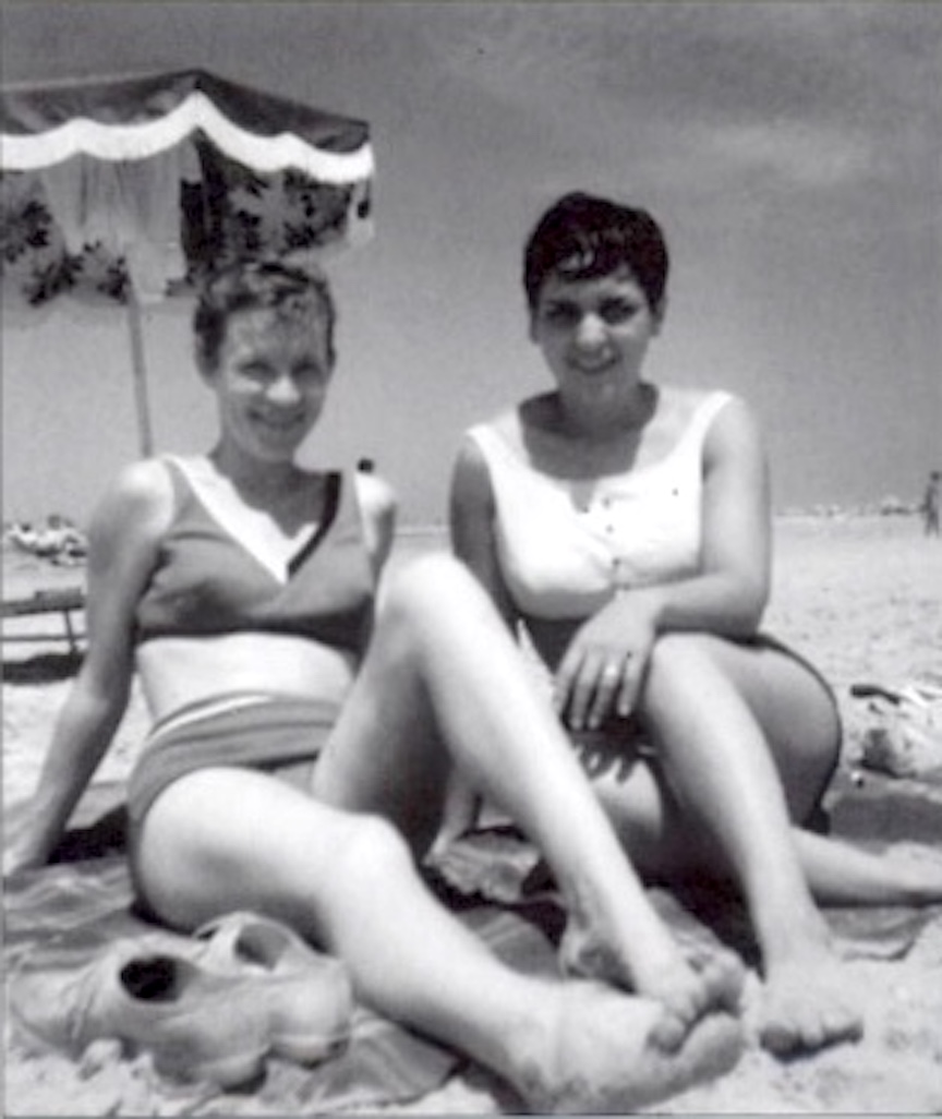 Marge McCann (left) and her then partner, Fran, enjoy the Atlantic City gay beach in the 1960s. Photo courtesy of Marge McCann.