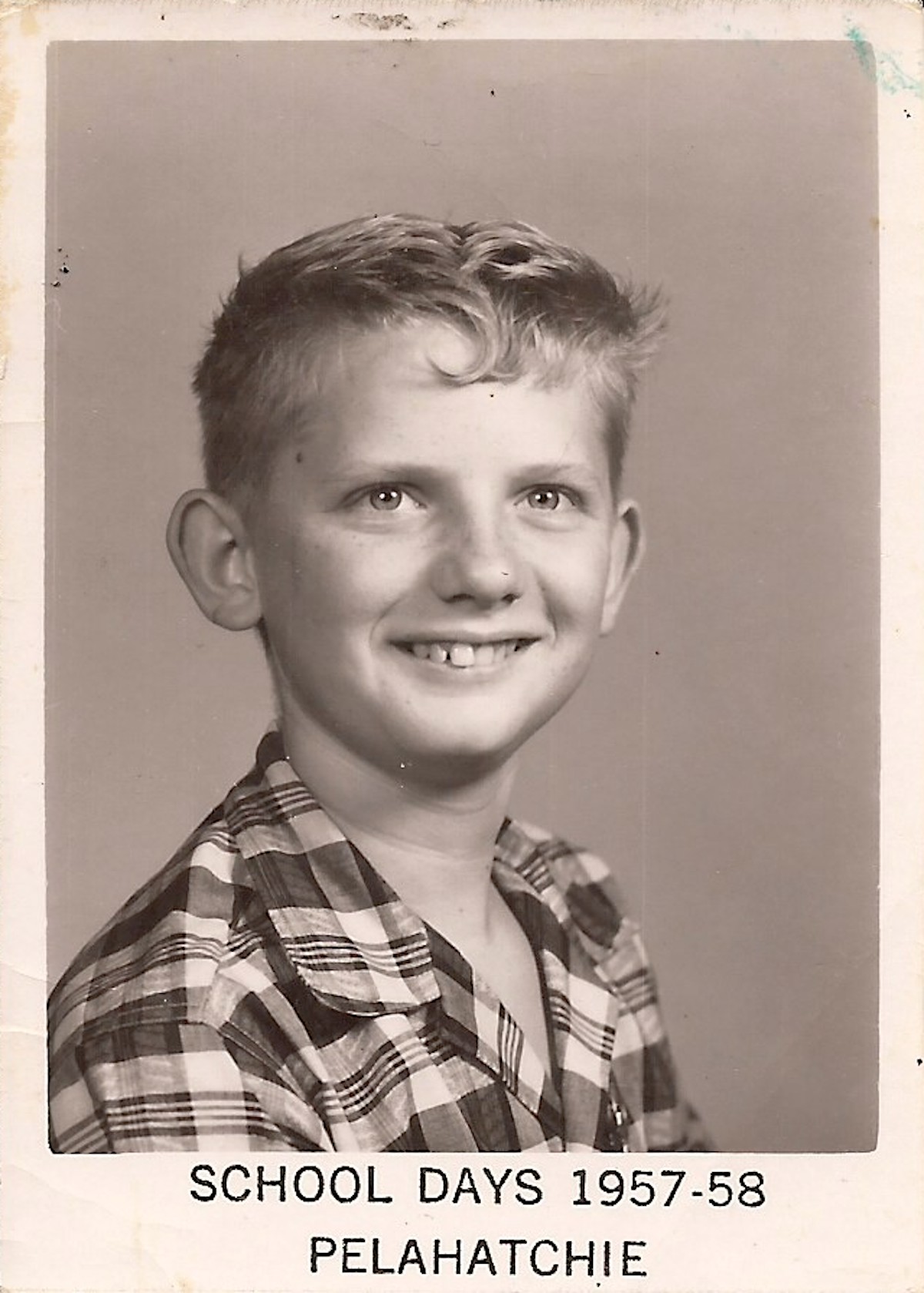 A grade school portrait of Jack, Pelahatchie, MS, 1957-1958. Photo courtesy of Jack Myers.