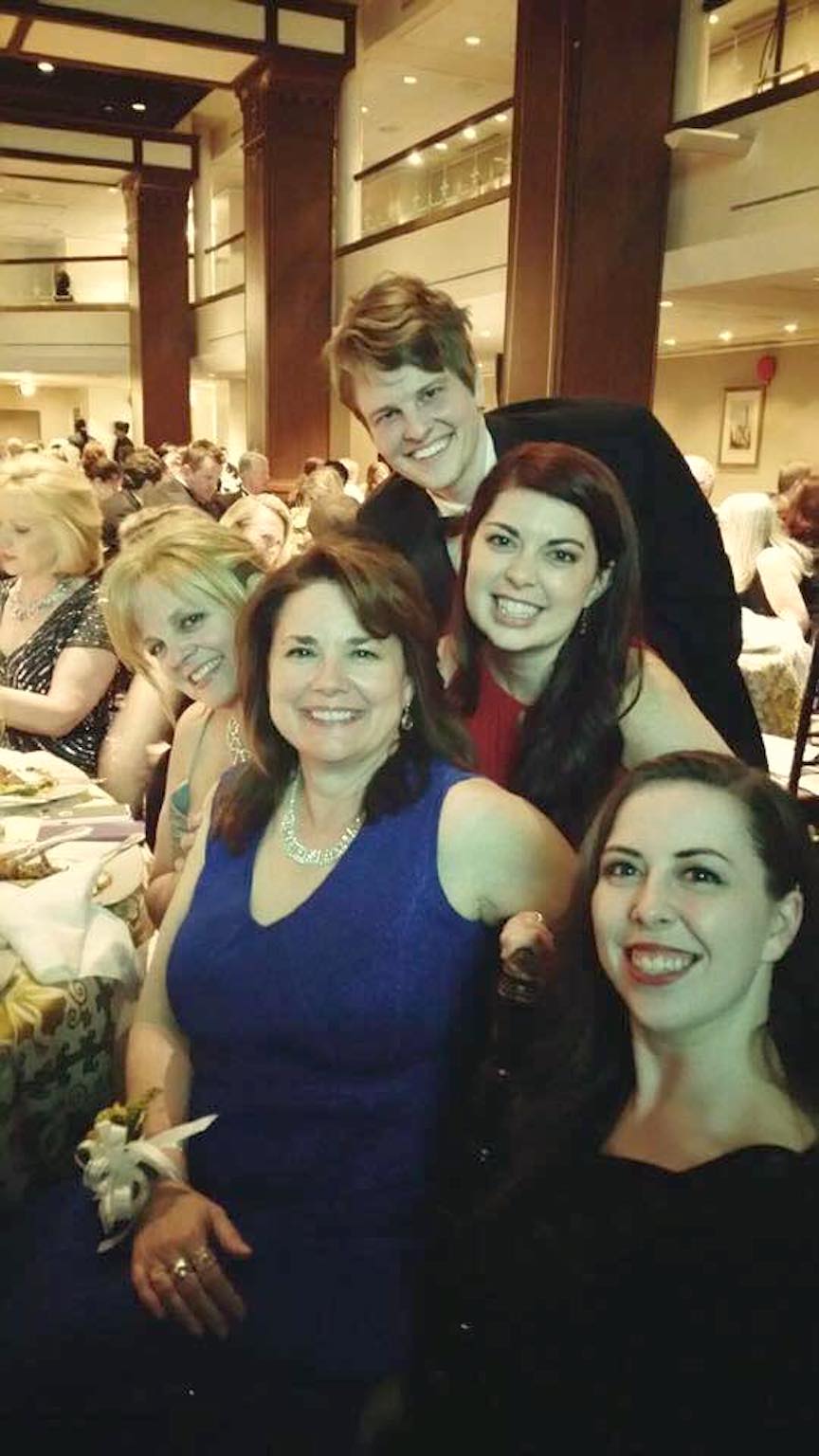 L-R: Diane Farrington Curtis, Riley Curtis, Savannah Peeples, Emma Peeples, and Shanna Peeples during the National Teacher of the Year Gala, Washington, D.C., April 2015. Shanna shares, “MY family was seated at the head table.” Photo courtesy of Shanna Peeples.