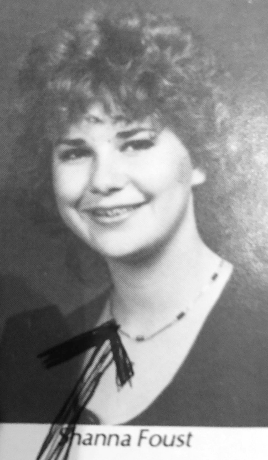 A yearbook portrait of Shanna Peeples during her senior year of high school, Borger, TX, 1983. Shanna shares, “I was attempting to rock the home perm my Meemaw assured me makes me look like a lady.” Photo courtesy of Shanna Peeples.
