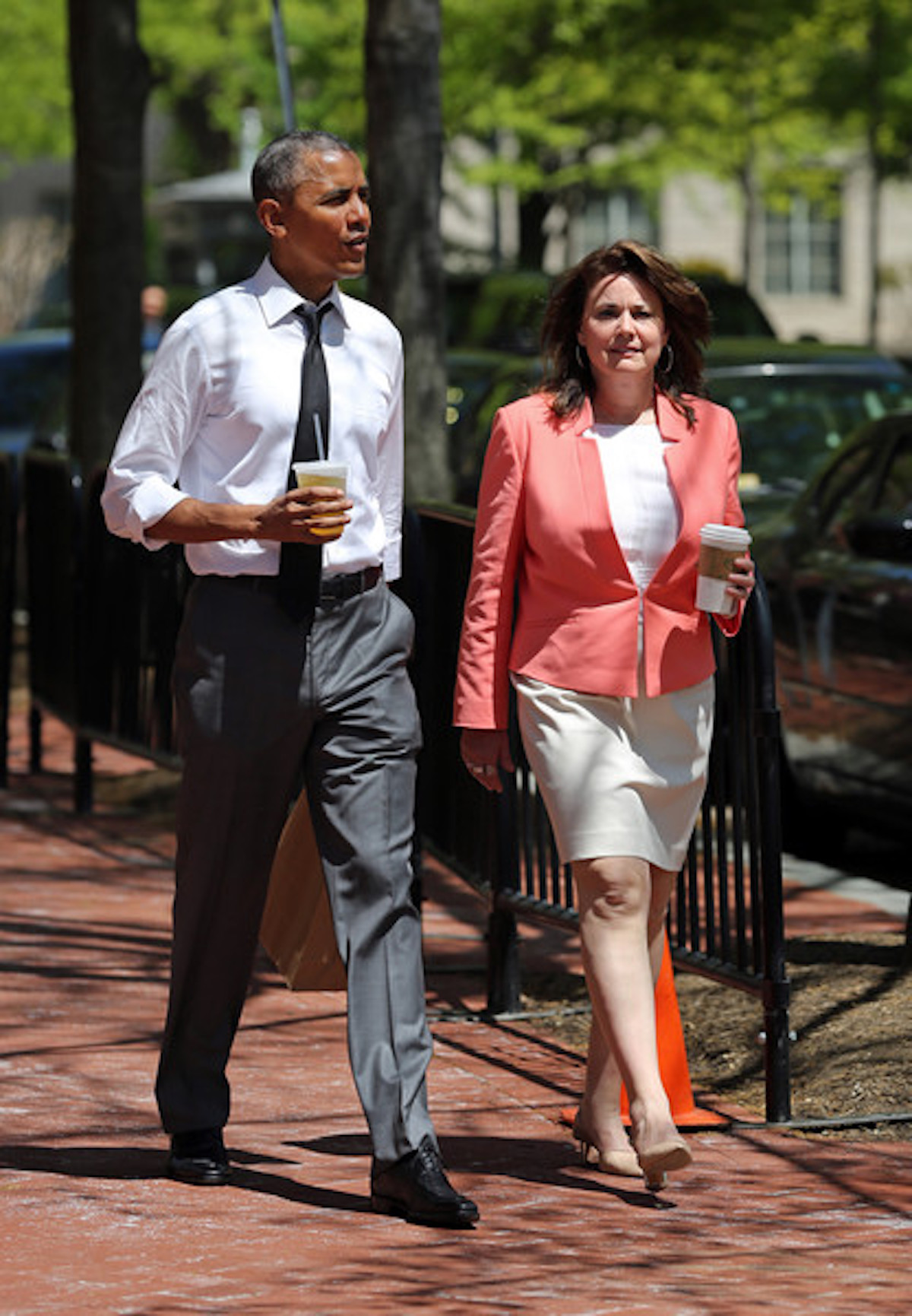 President Barack Obama, on a rare walkabout in D.C., with the National Teacher of the Year Shanna Peeples, Washington, DC, 2015. Photo courtesy of Shanna Peeples.