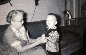 Steve with his beloved grandmother Pieters, circa 1956. 