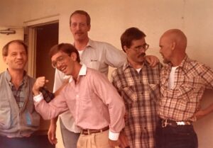 The “Suramin for Brunch Bunch” at USC/LA County Hospital, where Steve and friends were on the first experimental antiviral drug trial used on HIV, in the summer, 1985.