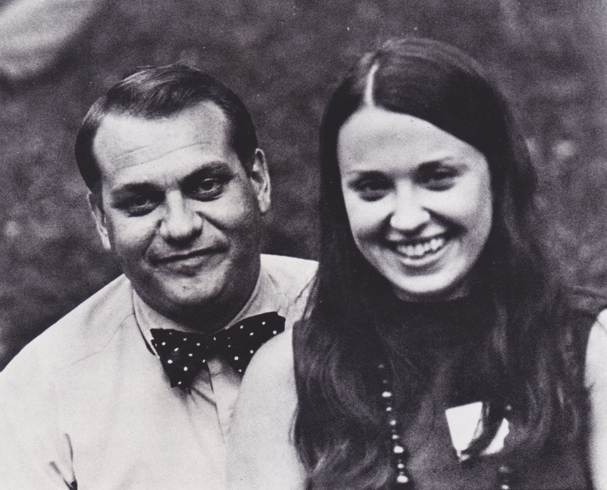 Dean K.C. Potter with a student on campus, Nashville, TN, 1971. 