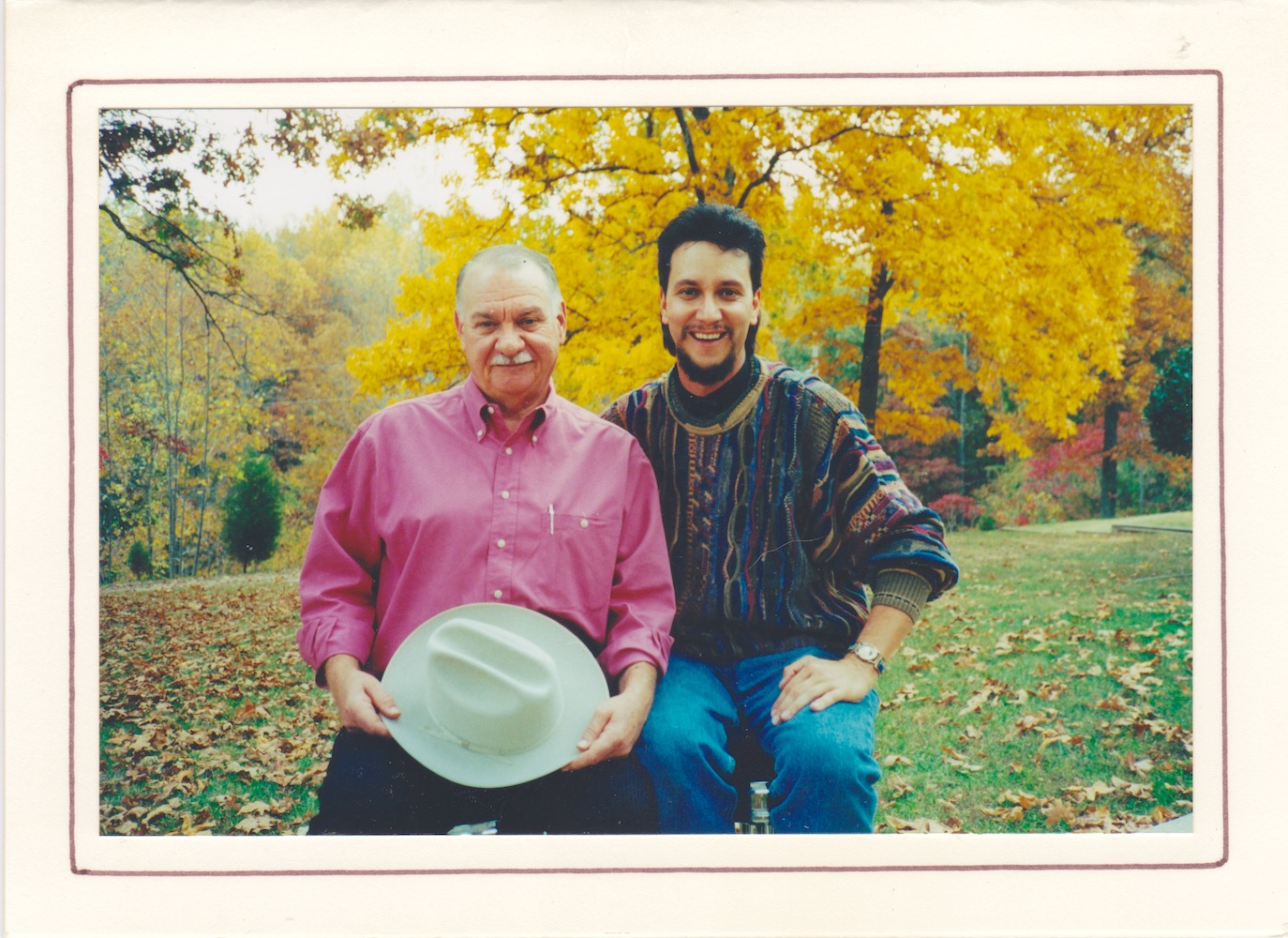 Front cover of a “coming out” card, featuring K.C. Potter and his partner Richard Patrick Sequeira, that was sent to friends and family. 