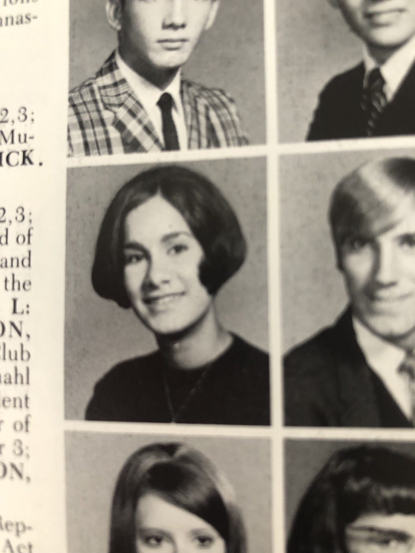A yearbook portrait of Cheryl Qamar as a high school senior, 1968. Photo courtesy of Cheryl Qamar.