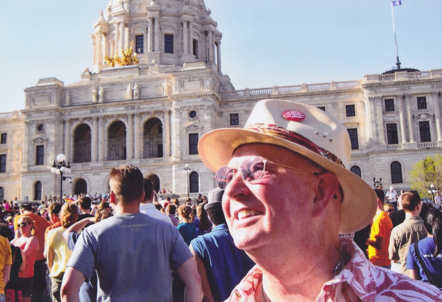Don Quaintance at the State Capitol when Governor Mark Dayton signed the marriage amendment, St. Paul, MN, 2013. Photo courtesy of Don Quaintance. 