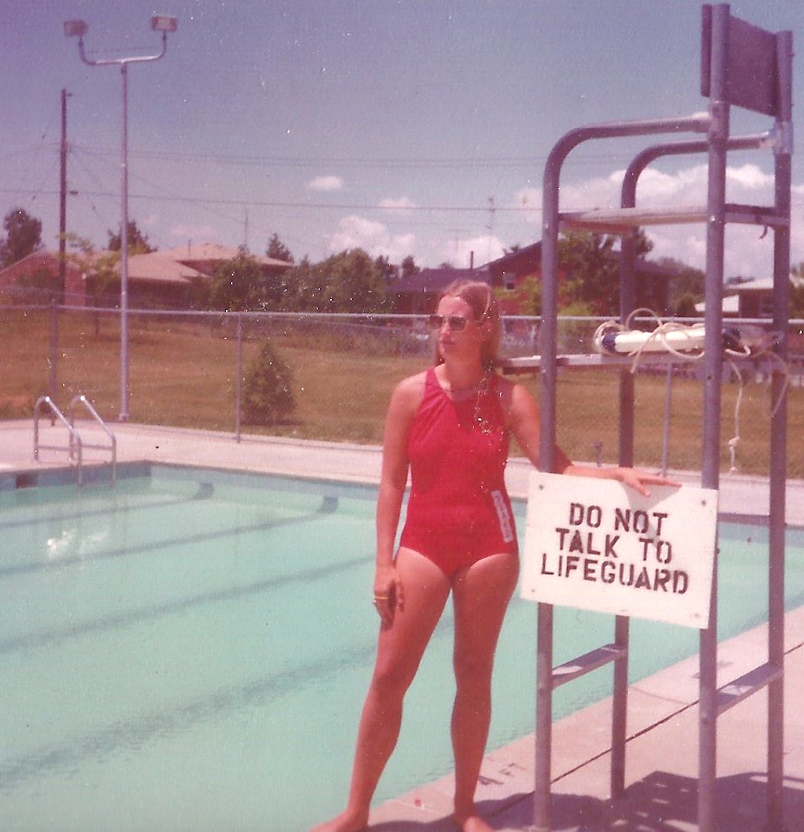 Kim (age 20) as a lifeguard in Lexington, KY, 1977.