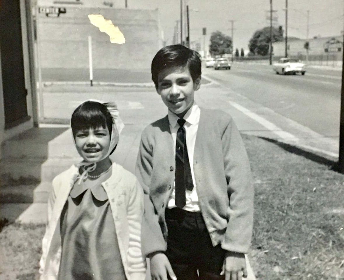 Joey Terrill and sister Linda Terrill during Easter, East Los Angeles, CA, 1965.