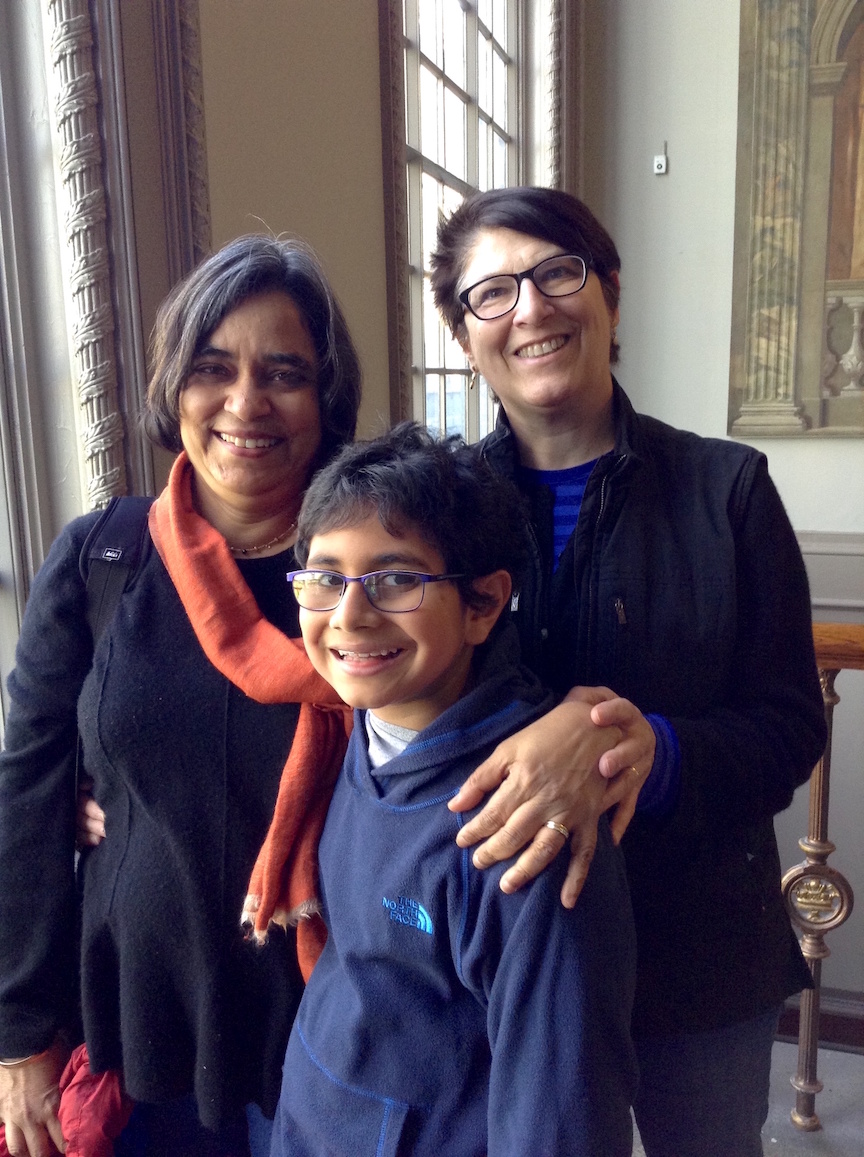 Ruth Vanita with Mona and Arjun at the British Museum, London, 2016. Photo courtesy of Ruth Vanita.