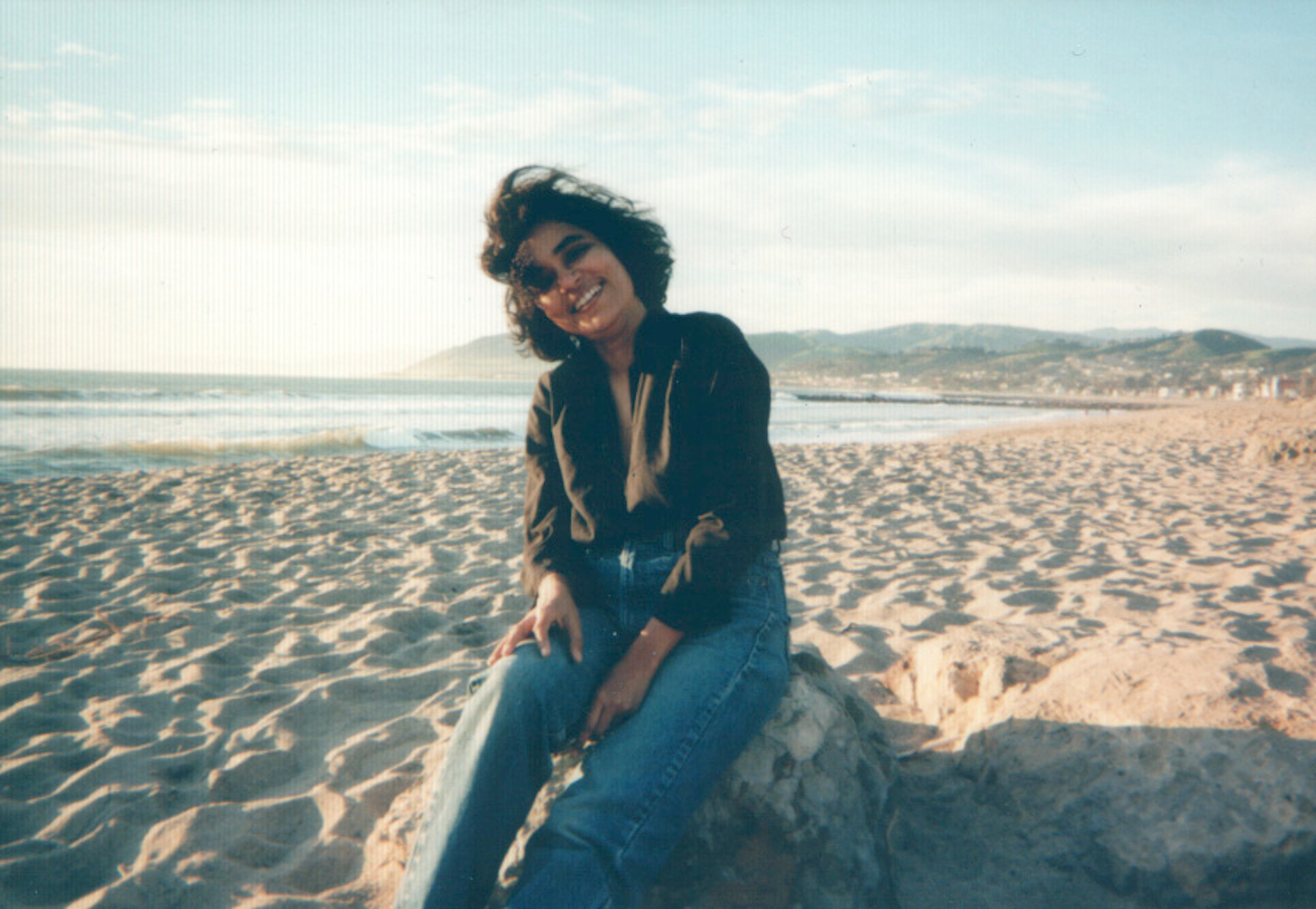 Ruth Vanita on the beach, Ventura, California, 1997. Photo courtesy of Ruth Vanita.