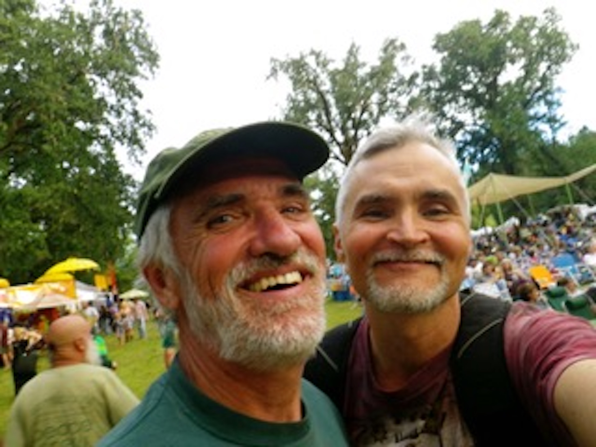 Ron Vanscoyk and his husband Scott Love at a music festival.