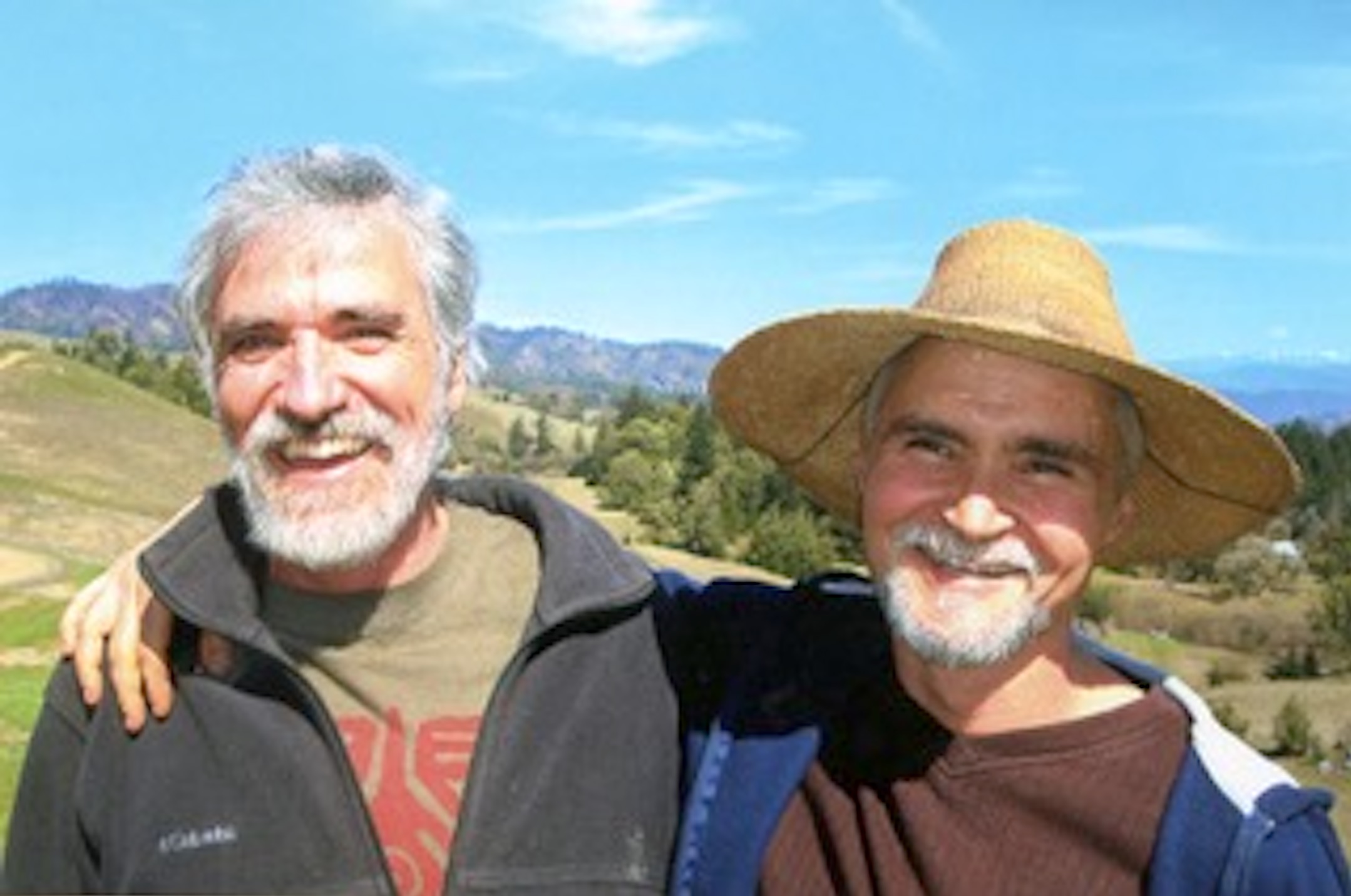 Ron Vanscoyk and his husband Scott Love on their land.