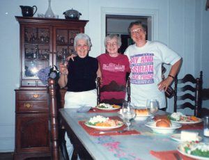 Ada Bello with neighbors Barbara Gittings and Kay Lahusen at their house on Osage Street in Philadelphia, 1990.