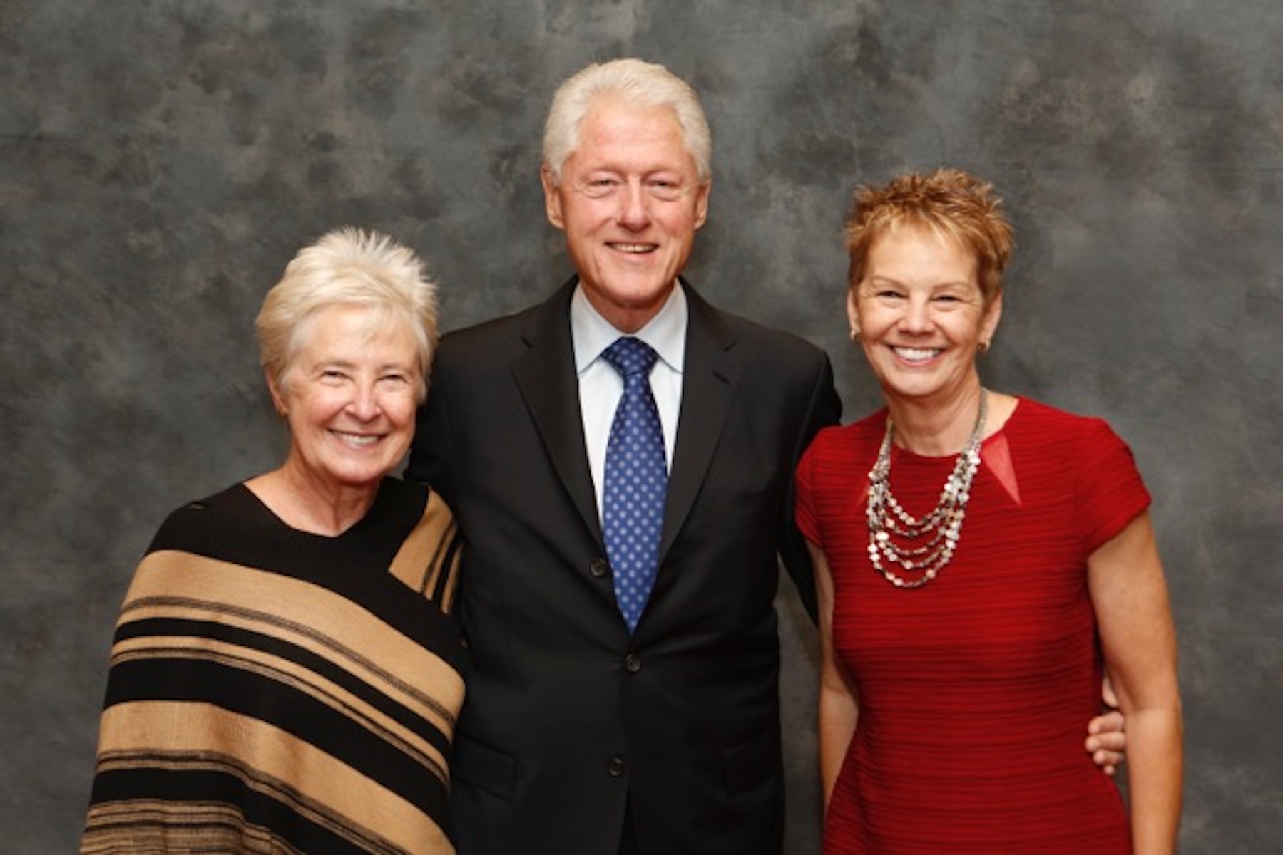 Amy Ross, partner Connie Hammen, and President Bill Clinton after his speech at USC, 2014, Los Angeles, CA.
