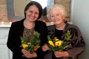 Barbara marrying Myriam Cloutier (from Quebec, Canada) at age 80, 2016.