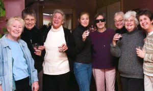 L-R: Barbara Scott, Ann Adams, R. Hahn, Allison Newell, E.R. Smith, Evie Seidman, Dina Landis and Betty Constant in Eureka Springs, AR.
