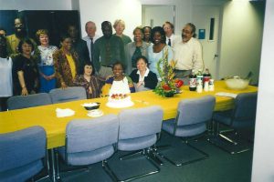 Cassandra and the New York State Education Department staff celebrating her birthday, New York, NY, 1993. Photo courtesy of Cassandra Grant.
