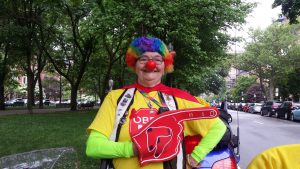 Charlotte at the AIDS Walk, Boston, MA, 1990s. She shares, “My MC club were the moto crew, cheering the walkers. We had a fun time.”