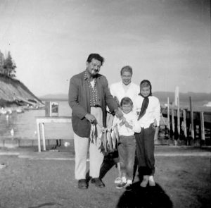 Charlotte and her family on a fishing trip, circa 1950s.