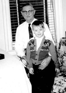 Cliff (age 7) and his grandfather, Francis Arneses, New York, 1955.
