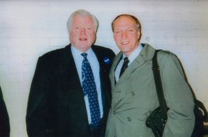 Senator Ted Kennedy and Cliff Arnesen during Sen. Kennedy’s Reelection Campaign, 2000.