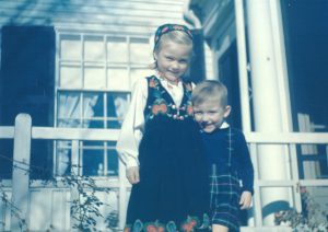 Grethe Cammermeyer and brother JW, 1947.