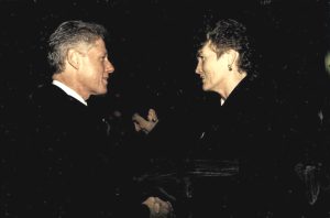 Grethe Cammermeyer with President Bill Clinton, 1998.