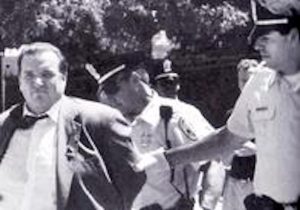 David getting arrested in front of the White House over his activism against the “Don’t Ask Don’t Tell” policy, Washington, DC, 1993. Photo courtesy of David Mixner.
