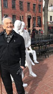 Dick Leitsch visiting the memorial at the Stonewall Inn, March 20, 2018, New York, NY.