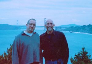 Doc Dohun and now husband James Moore are HIV+ partners, 1995, San Francisco, CA.
