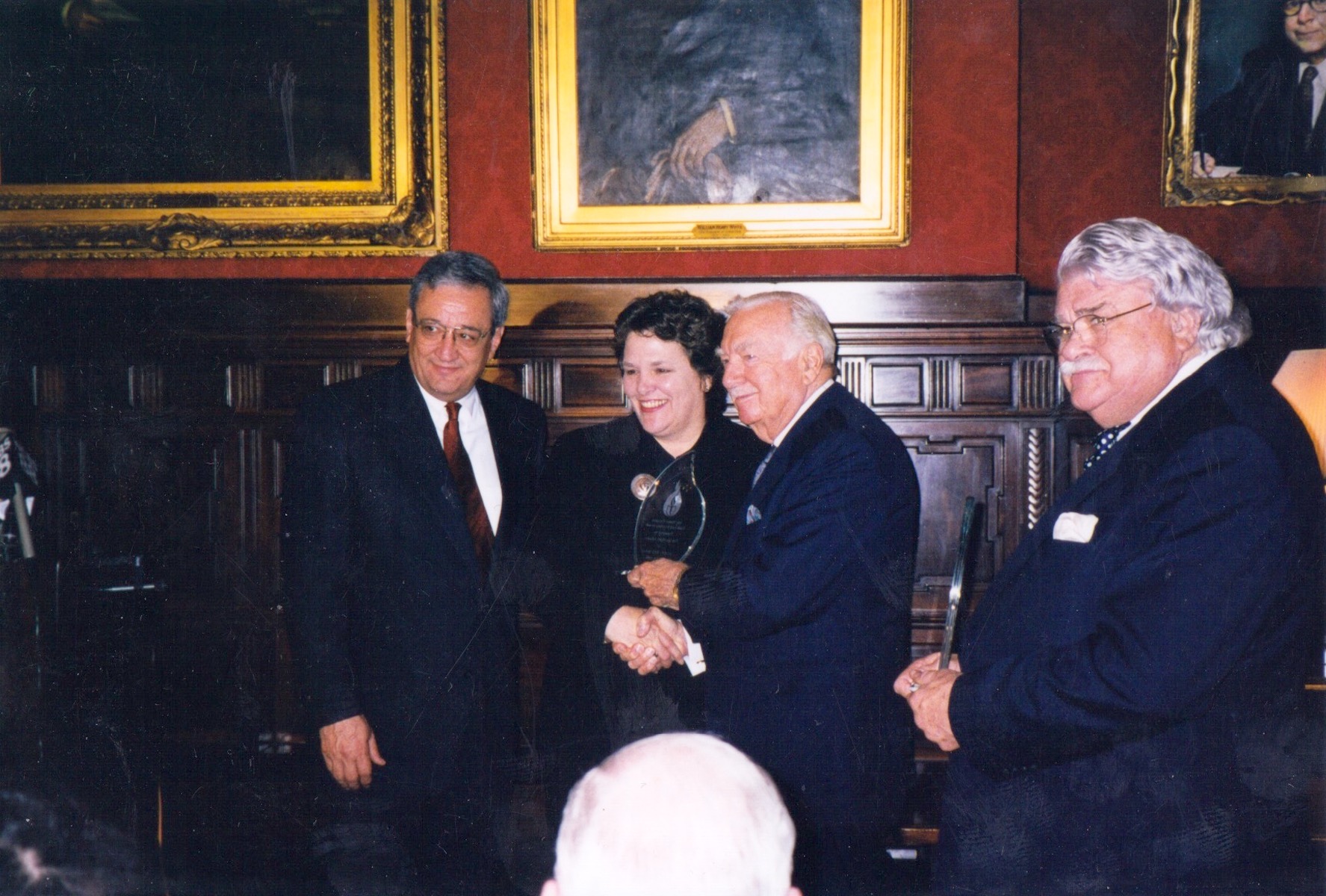 Donna receiving the Walter Cronkite “Faith & Freedom” Award, 1999, New York City, NY.