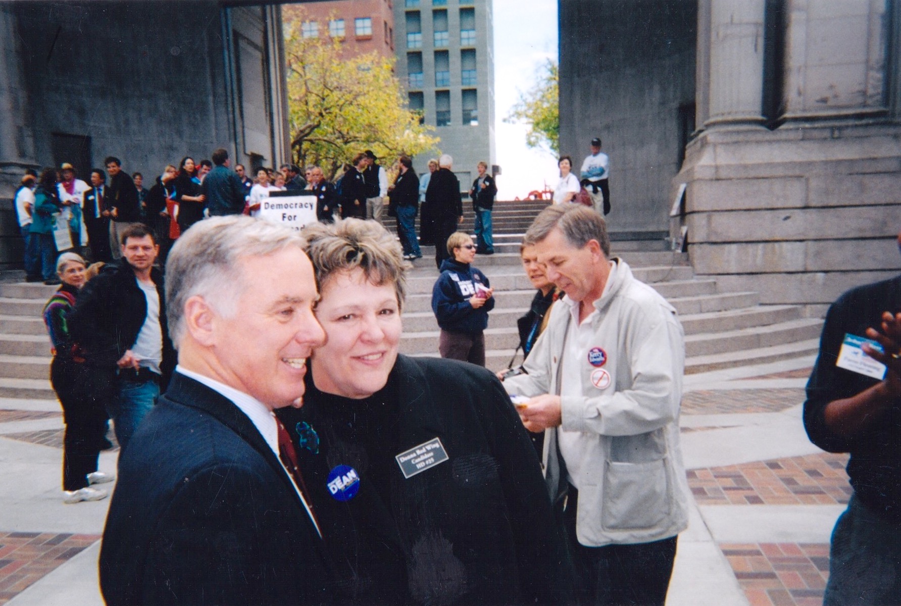 Donna Red-Wing working with Howard Dean, 2004.