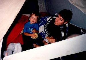 Jamison with his daughter on a camping trip; pre-transition, but “definitely thinking about it,” 1986.