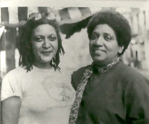 Jewelle Gomez with Audre Lordre filming Before Stonewall, 1984.