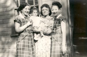 Jewelle Gomez as a baby with the Morandus family, 1948, Boston, MA.