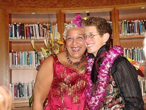 Jewelle Gomez with spouse Diane Sabin.