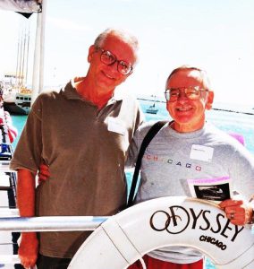 Jim Darby (right) on the U.S. Odyssey, 2002, Lake Michigan, MI.