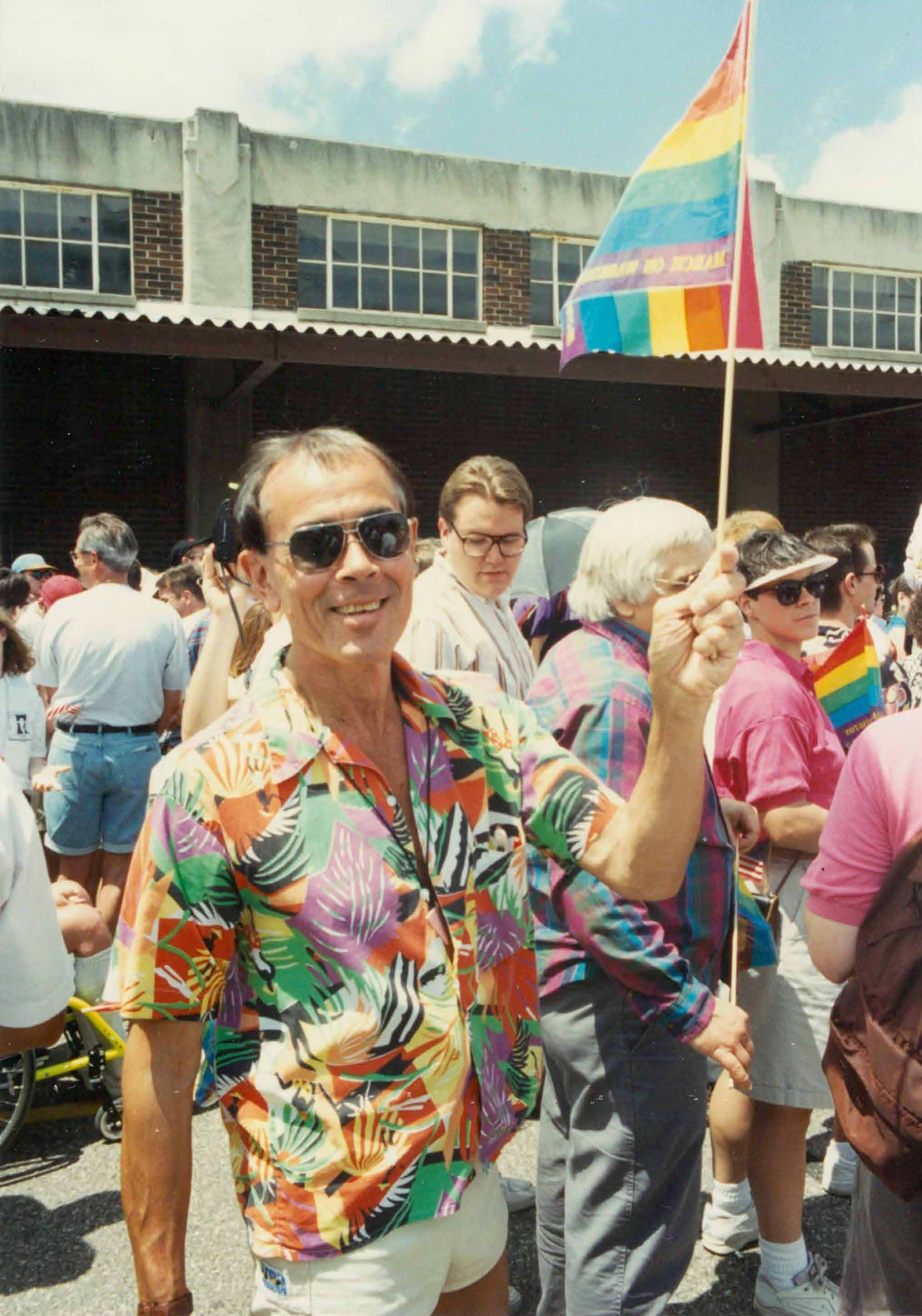 Jim Toy at the Pride March, Washington D.C., 1993.