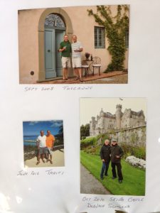 Vacation photos of John McDonald and Rob Wright from their photo album: Italy in 2008, Scotland in 2010, and Tahiti in 2012.