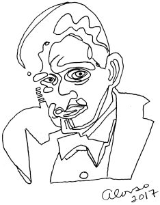 A 1988 self-portrait by Juan-Manuel Alonso drawn in 2017.