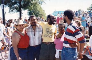 Kathleen (left) with members of Black Lesbians & Gays United, circa 1983.